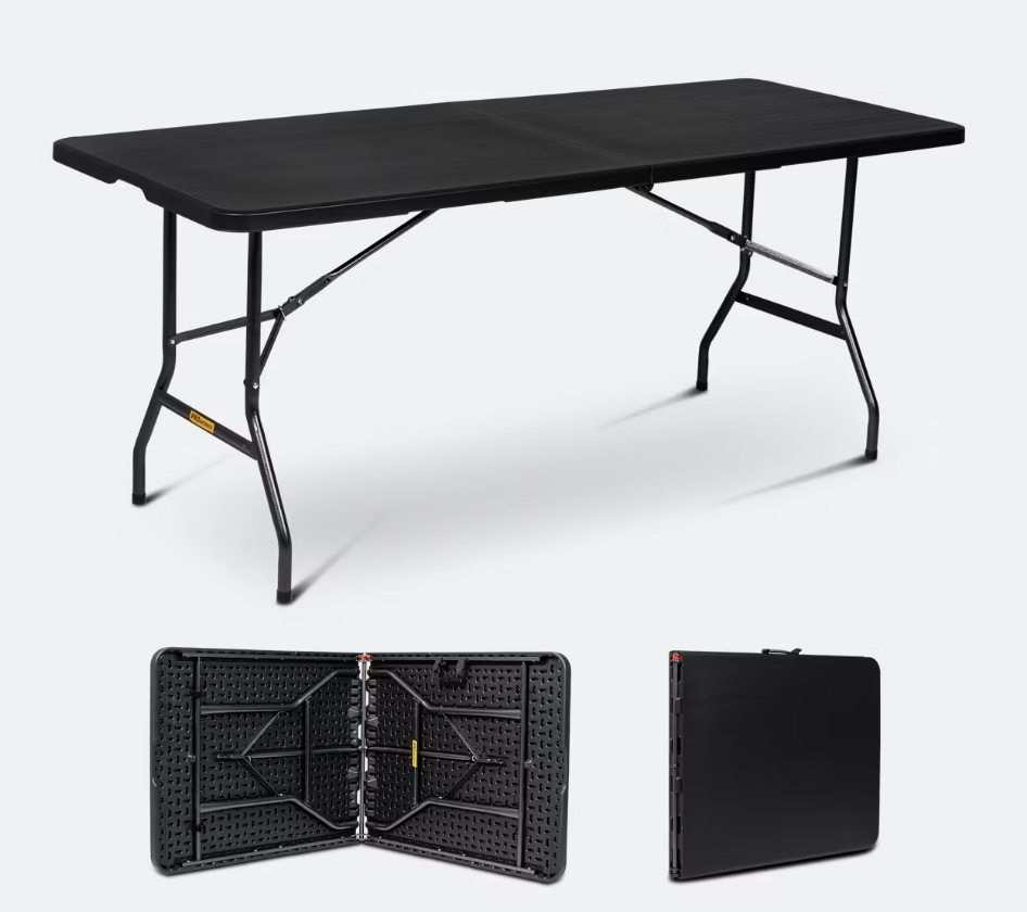 Table Pliante 180x70x74 cm Noir